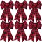 6 Pieces Red Buffalo Plaid Christmas Bows Holiday Christmas Wreaths Bows Xmas Red Velvet Christmas Bows for Christmas Party Decoration